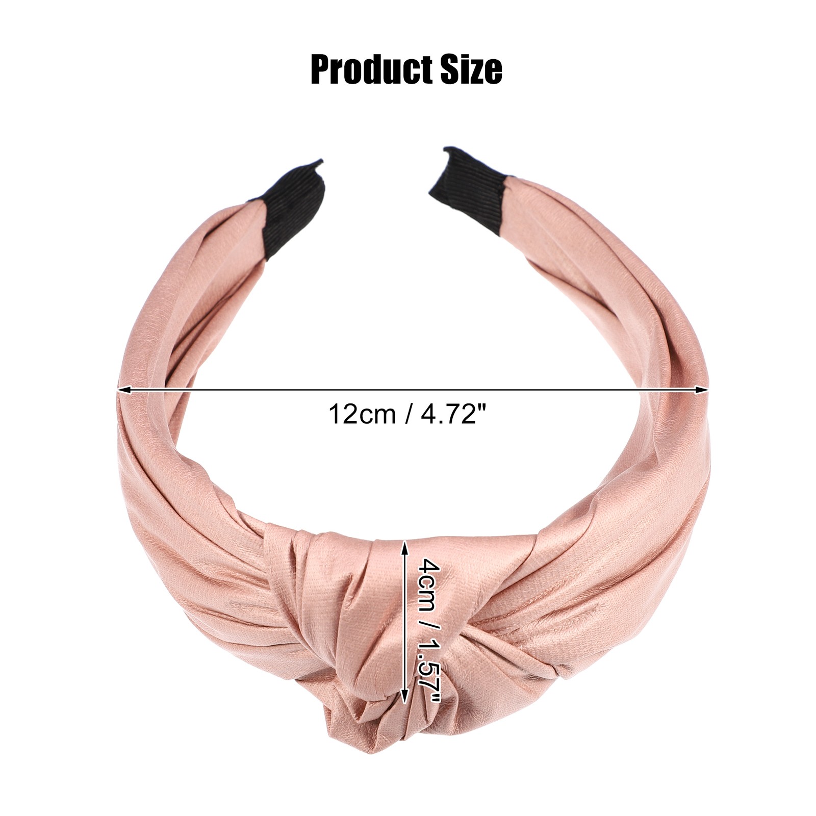 1Pcs Faux Leather Knotted Headband Cross Knot Hairband for Women Pink 1.57″ Wide