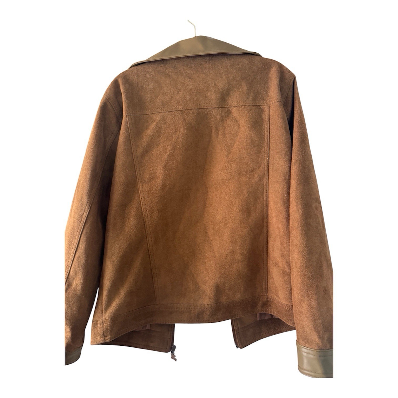 Authentic Armani Emporio Collezione Men’s Brown Suede Zip Bomber Jacket L Italy