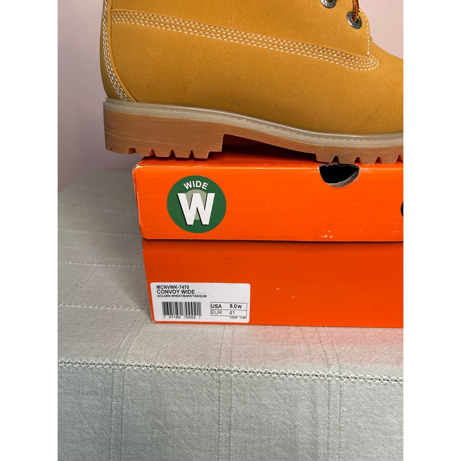 Lugz Men’s Convoy 6 Inch Boot Golden Wheat Bark Tan Gum Size 8 W MCNWK
