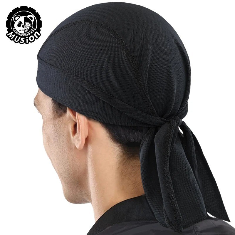 Motorcycle Wrap Biker Du Do Black Bandana Paisley Doo Rag Head Skull Cap Durag