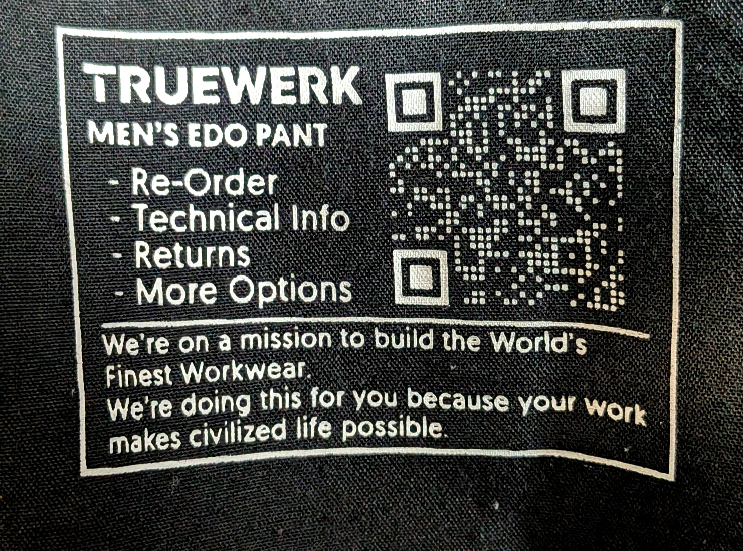 Truewerk EDO Werkpant Men’s 40×33 Green Pants Technical Performance Work 40 Long