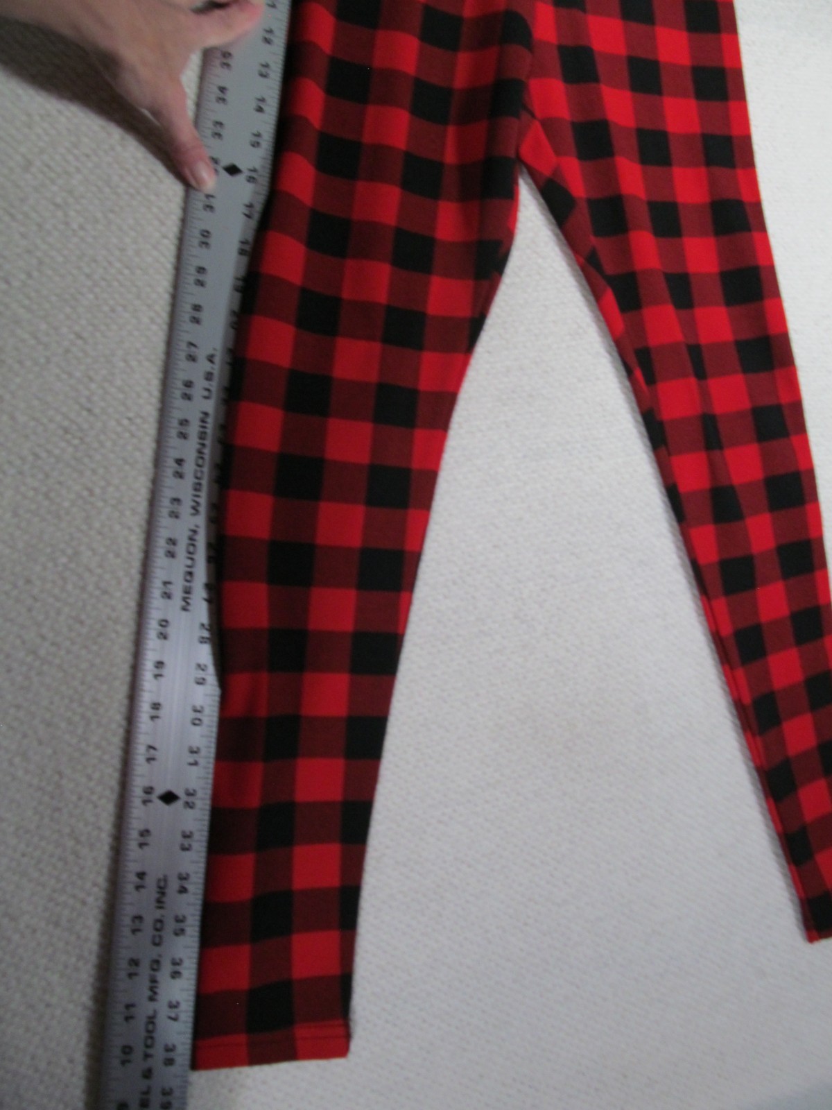 SHEIN Womens Junior XS Buffalo Plaid Red Black Checkered Cotton Lounge Pant
