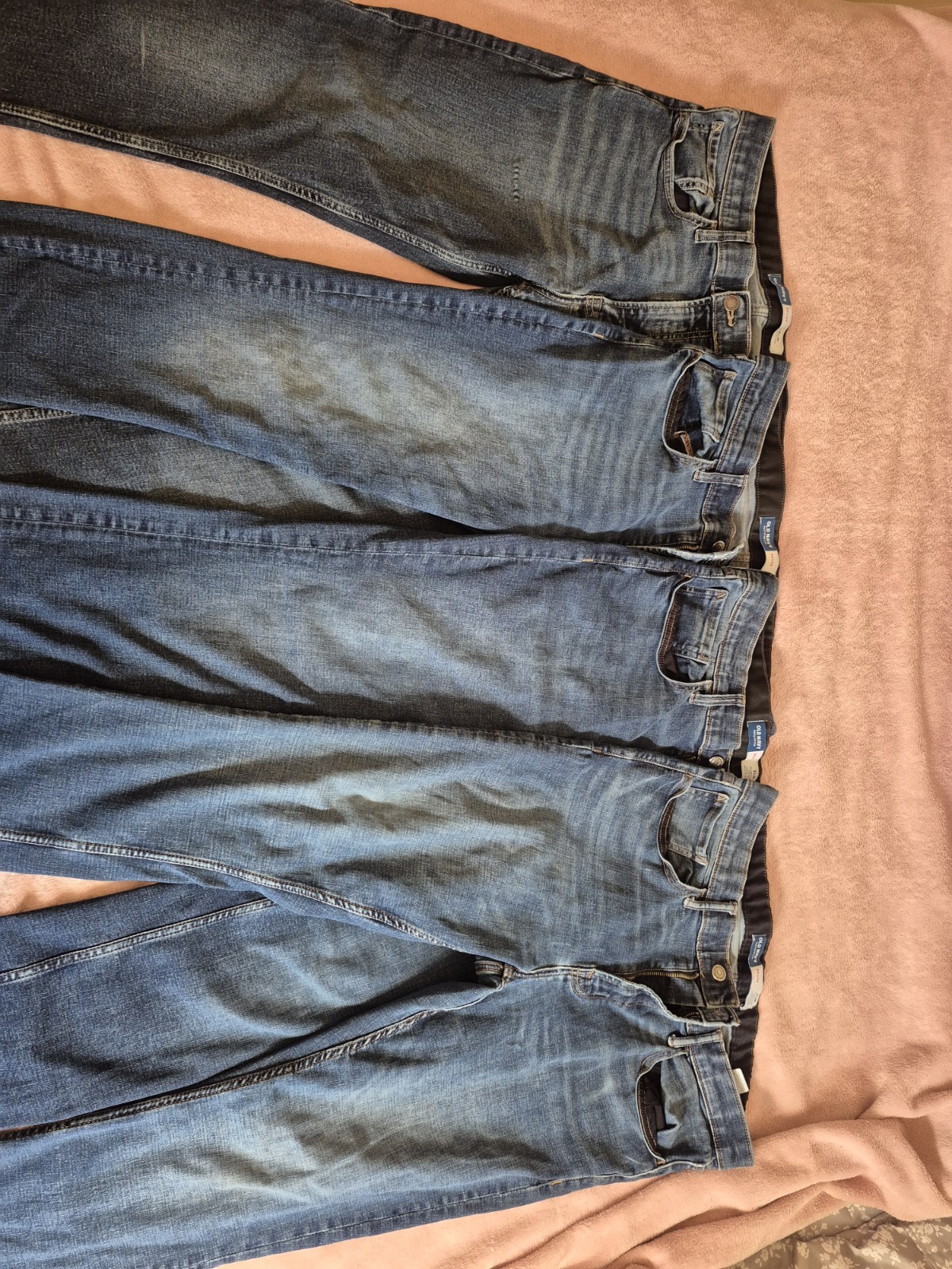 Four pairs Old Navy Men’s Blue Denim Jeans Skinny Medium Wash Cotton Blend