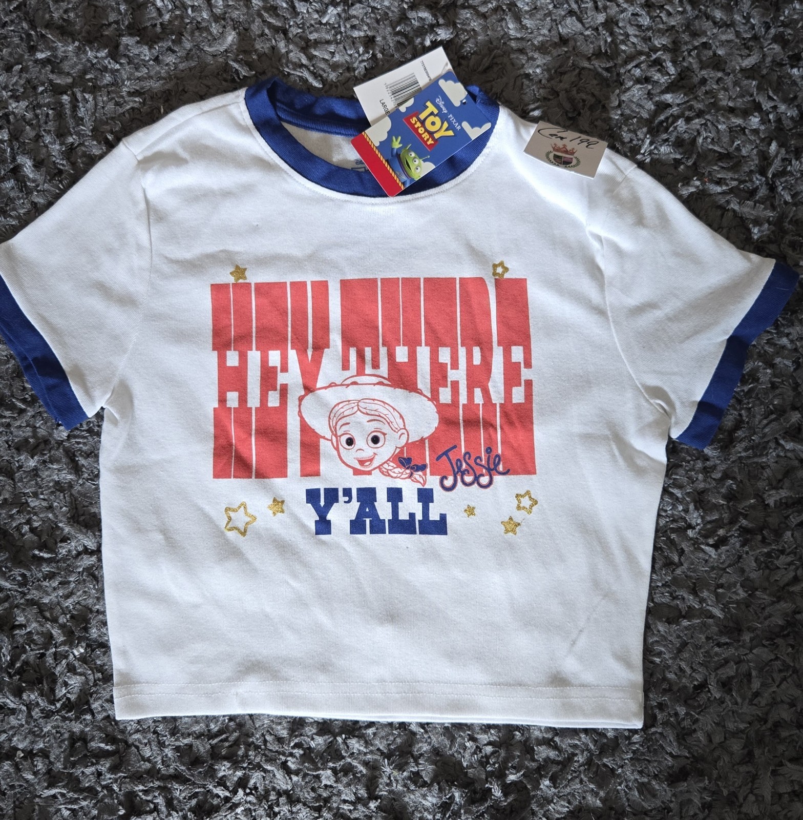 Disney/Pixar Toy Story 5 Juniors “HEY THERE Y’ALL”, Jessie T-shirt, NWT