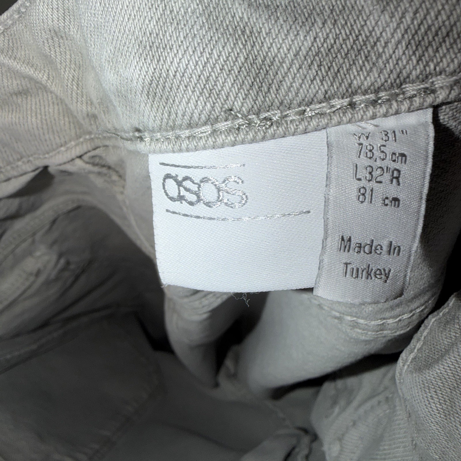 ASOS Men’s Cargo Pants in Light Gray Waist 31