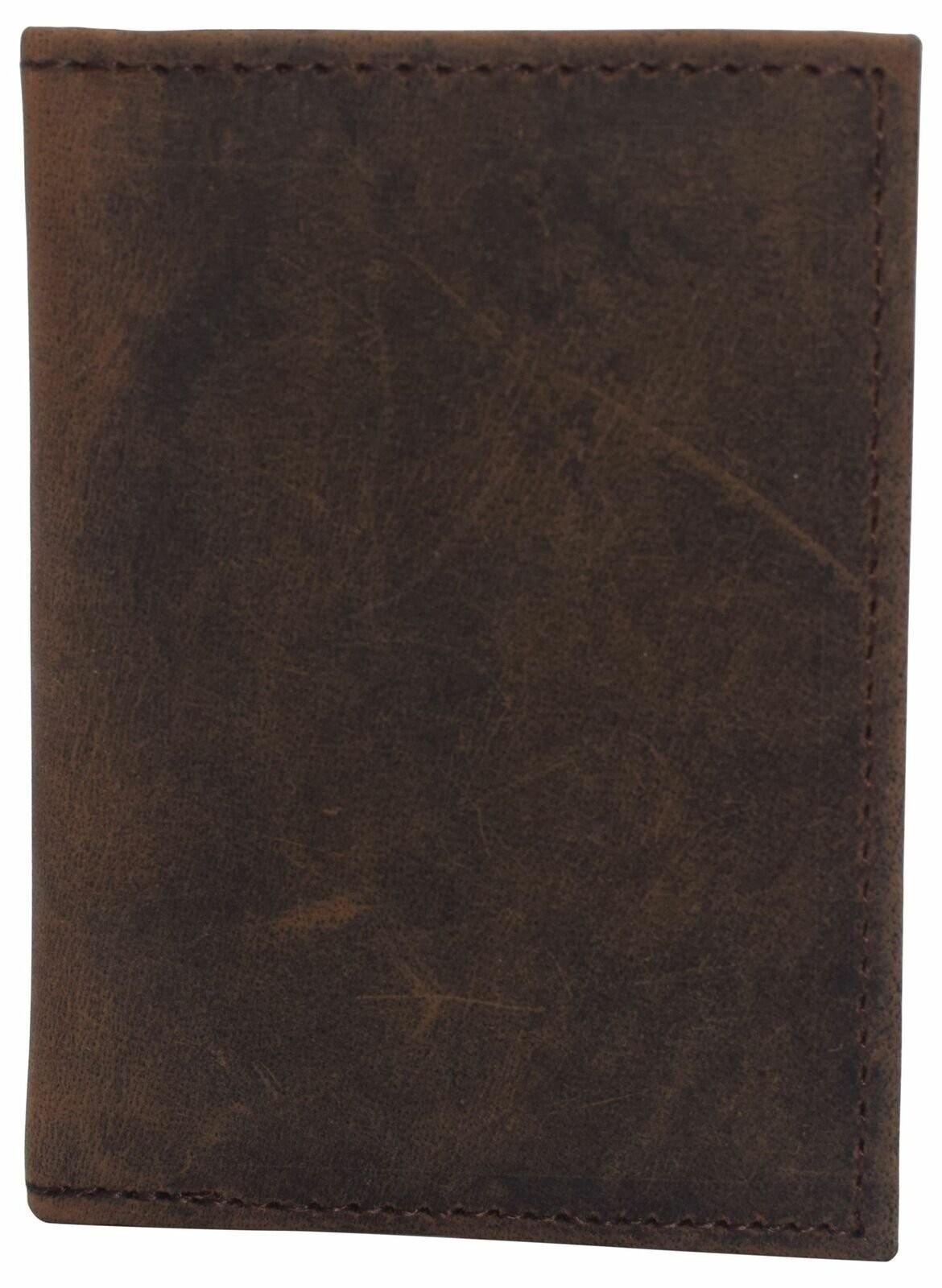 Slim Thin Genuine Leather 2 ID Window Mini Wallet Holder Bifold Driver’s License