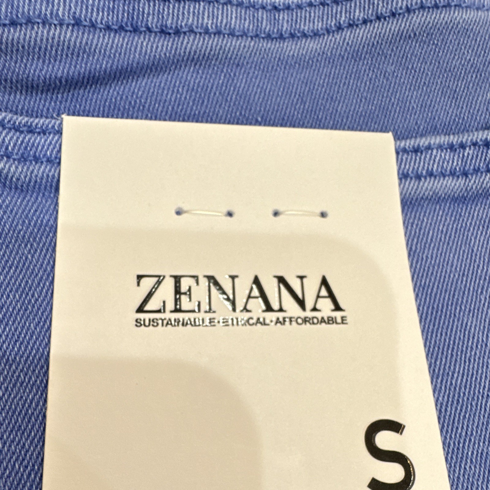 Zenana Women’s Blue Denim Wide-Leg Jeans Cotton Spandex Solid Regular Size S