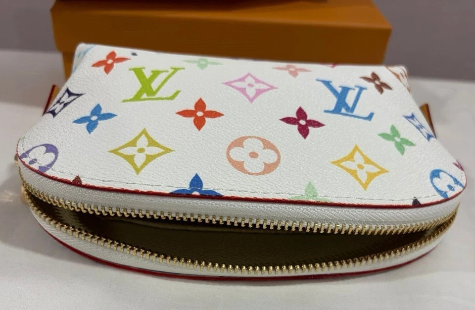 LOUIS VUITTON Multicolor Pochette Cosmetic PM Pouch White