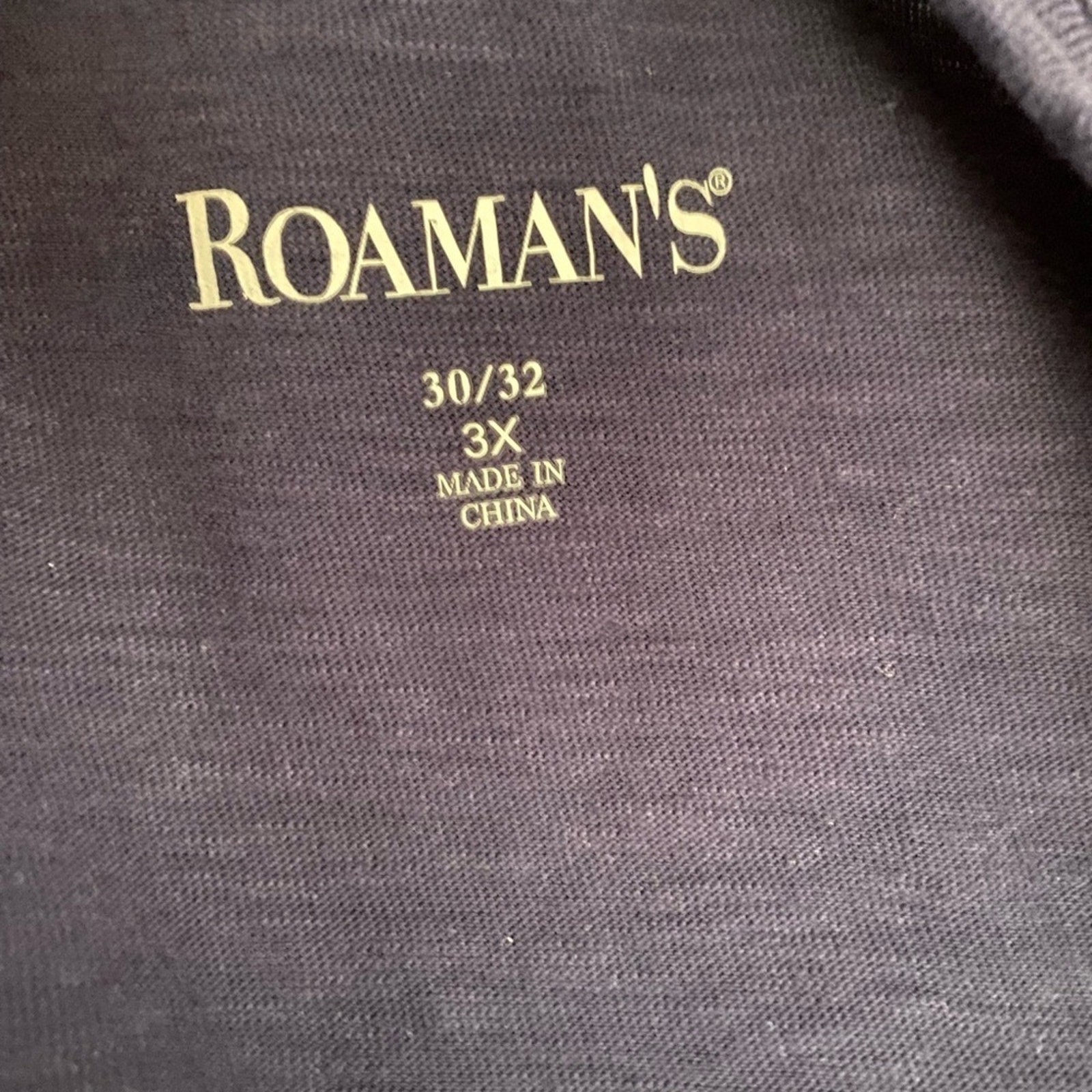 Roman’s NWOT Navy Ripped Edgy Grunge Scoop Neck 100% Cotton Casual T-Shirt 3X