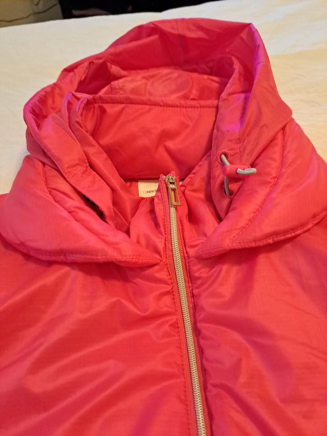 Nike Golf Hot Pink Zip up Puffer Jacket Hooded Size L EUC Returns Accepted