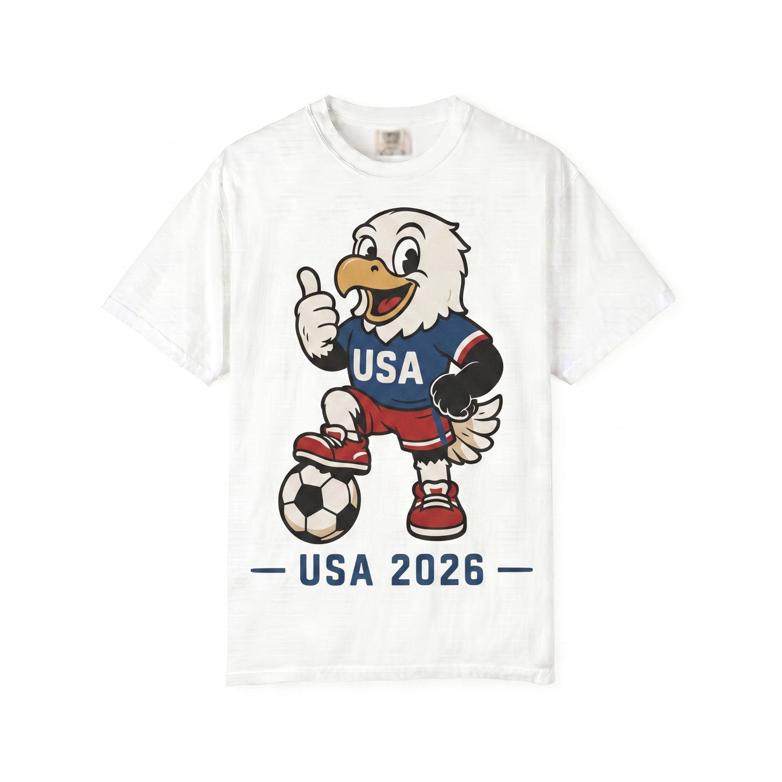 USA 2026 Soccer Unisex T Shirt Cute Eagle Mascot Graphic Tee Retro Football Fan