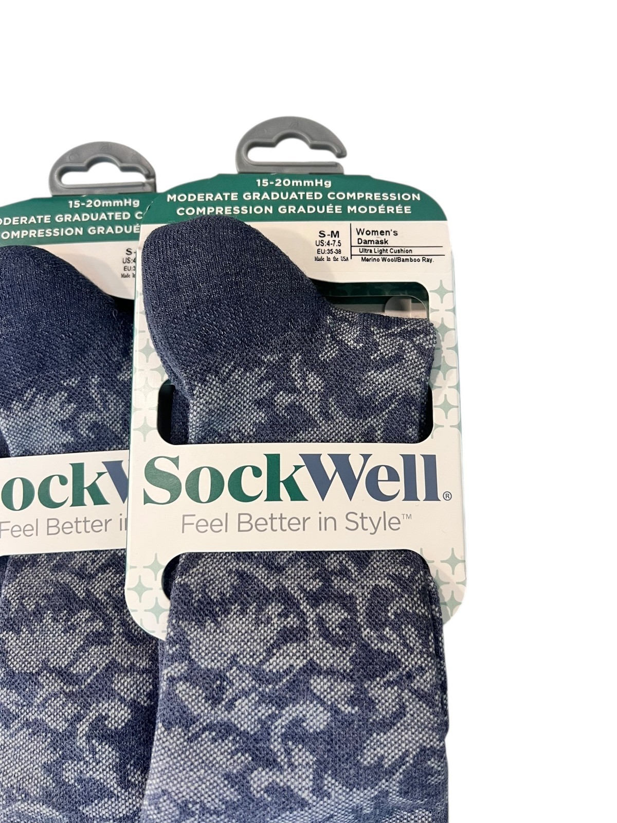 Sockwell women’s Damask Moderate Graduated Compression Socks 3 Pk. SZ S-M 4-7.5
