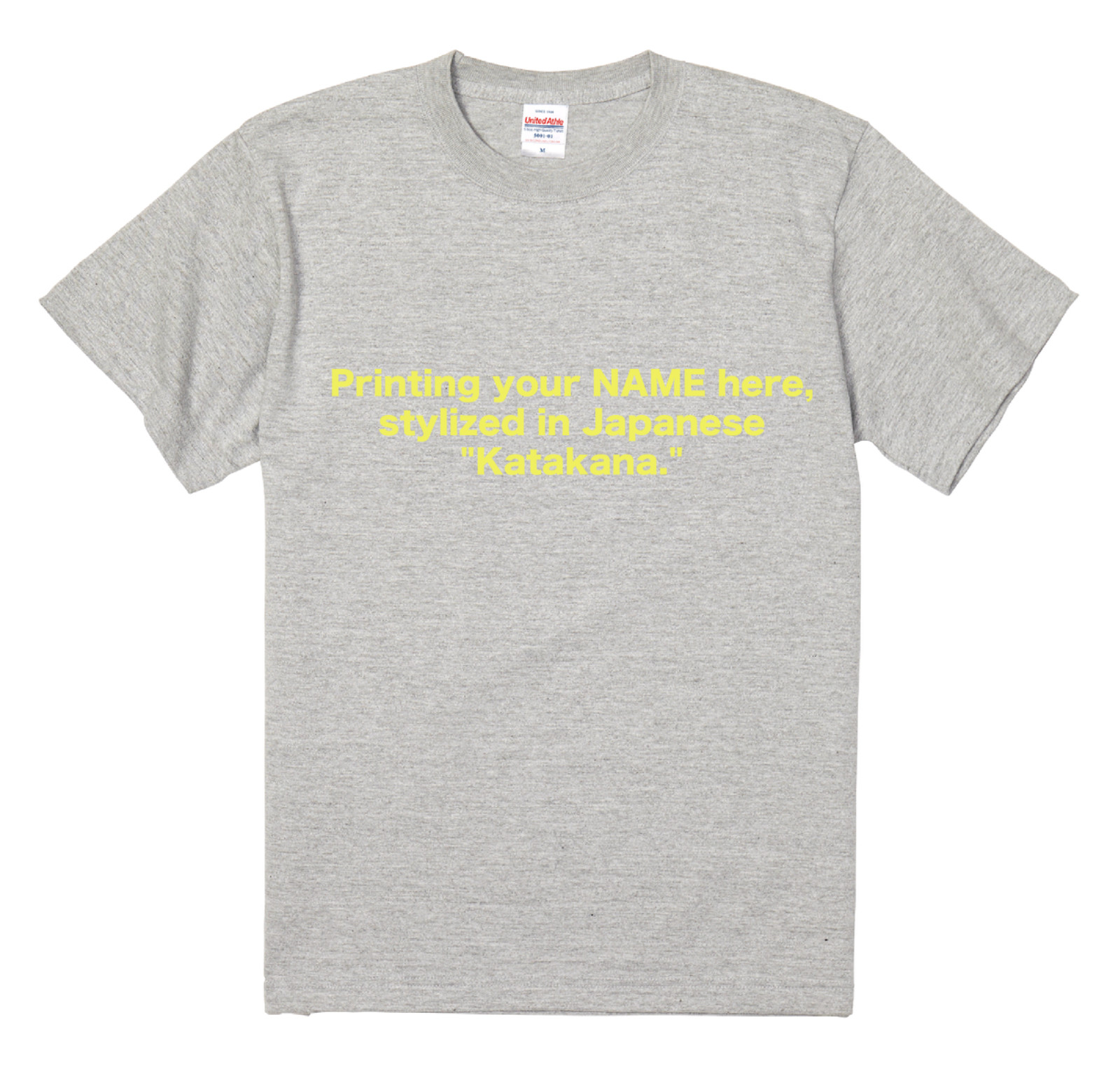 Custom Japanese Katakana T-shirt Personalized Name Anime Style Unisex MIX GRAY
