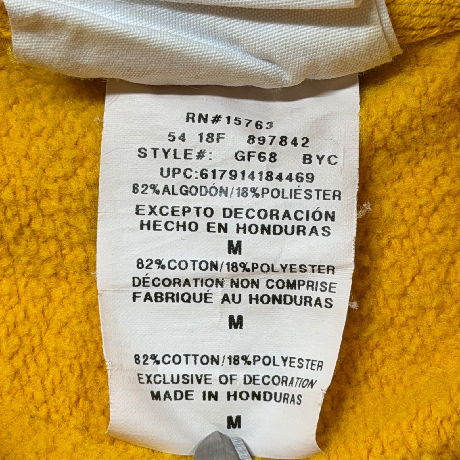 Champion Reverse Weave Hoodie Mens Medium Gold Yellow Good Script Logo GF68 BYC