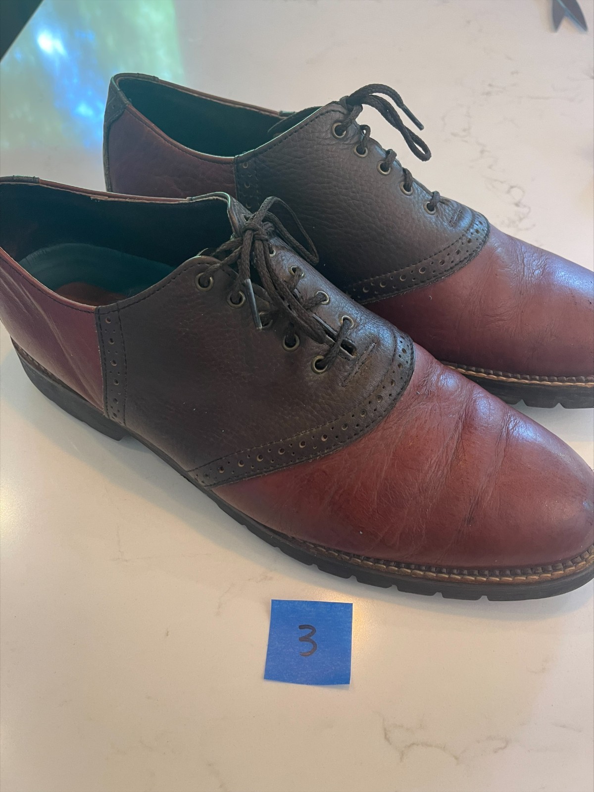 H.S. TRASK 13 M Bison Leather Saddle Shoes Model #1033