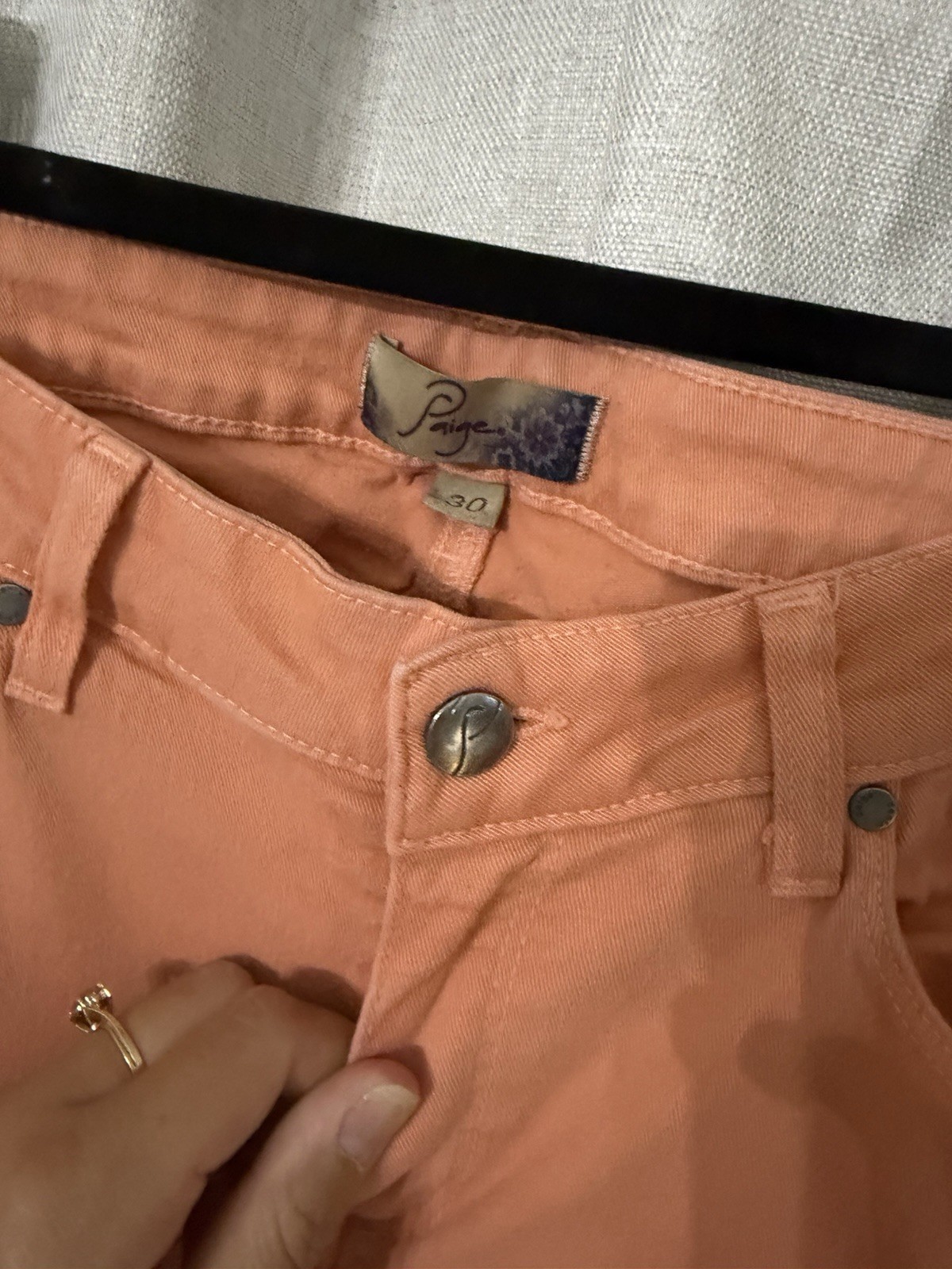 PAIGE Women’s Skinny Jeans Slim Fit Orange Medium Wash Cotton Denim 5-Pocket