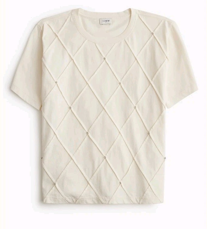 J. Crew Jewel-embellished tee Women’s Size Medium Short Sleeve T-shirt CL505