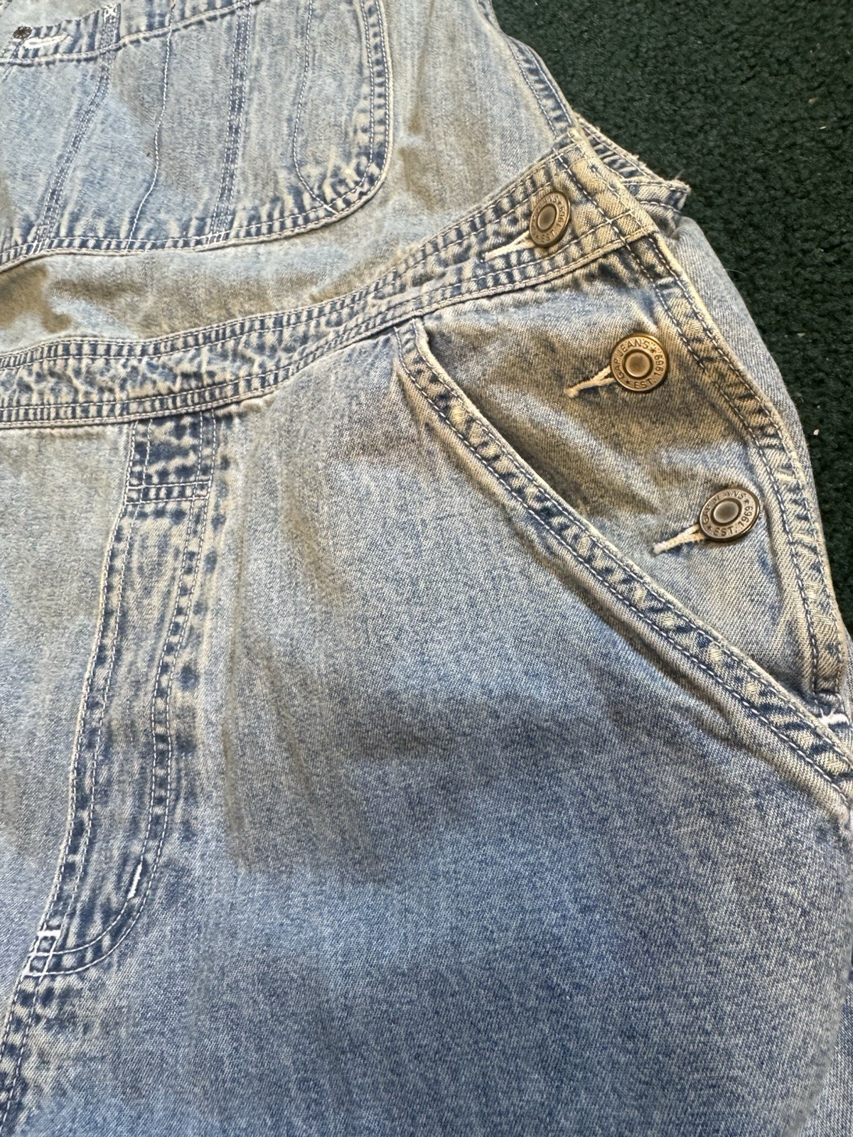 Gap 100% Cotton Vintage Women’s L Denim Shortalls Lightwash Relaxed One Piece