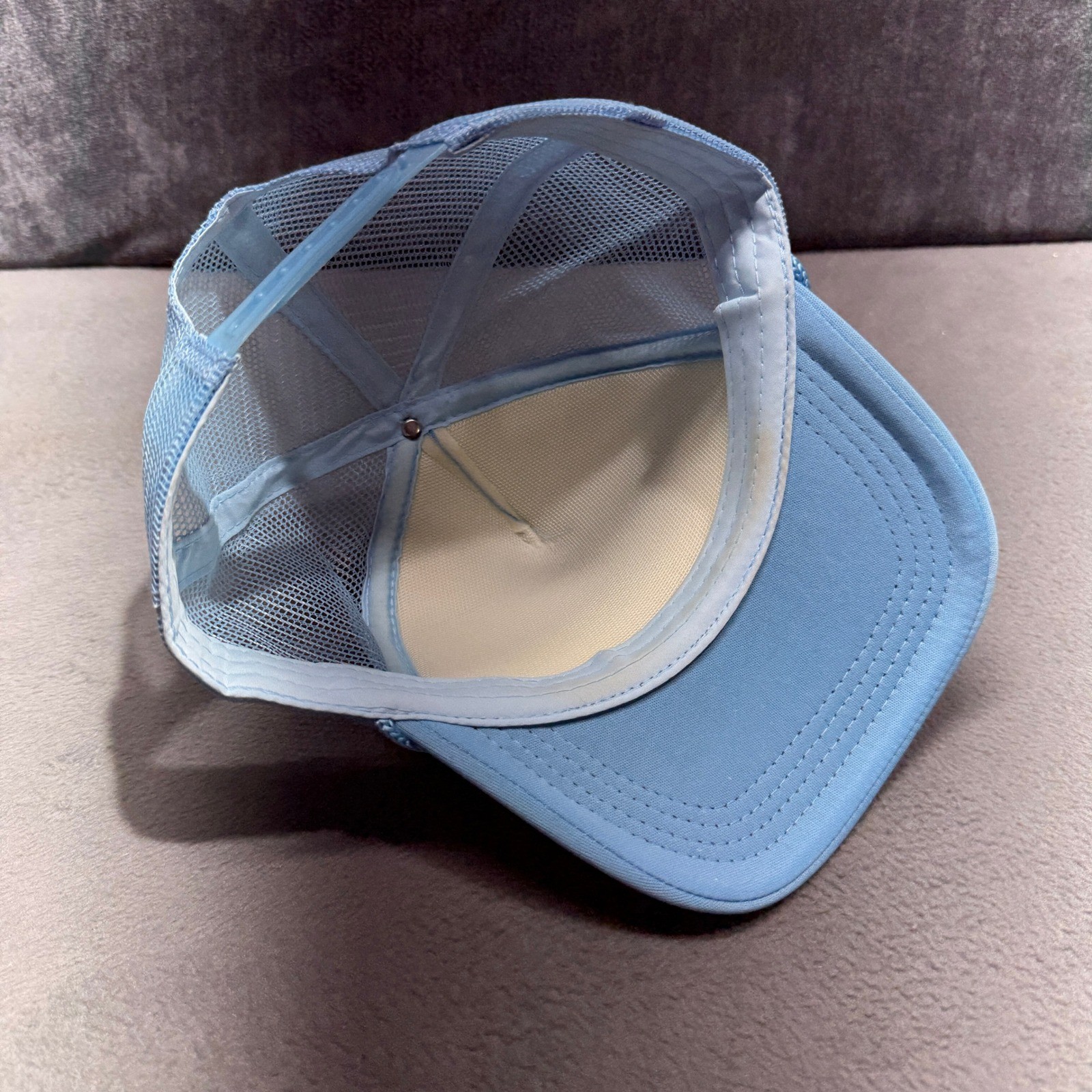 Its Only Money Light Blue Trucker Hat Mesh Back Snapback Slogan Cap