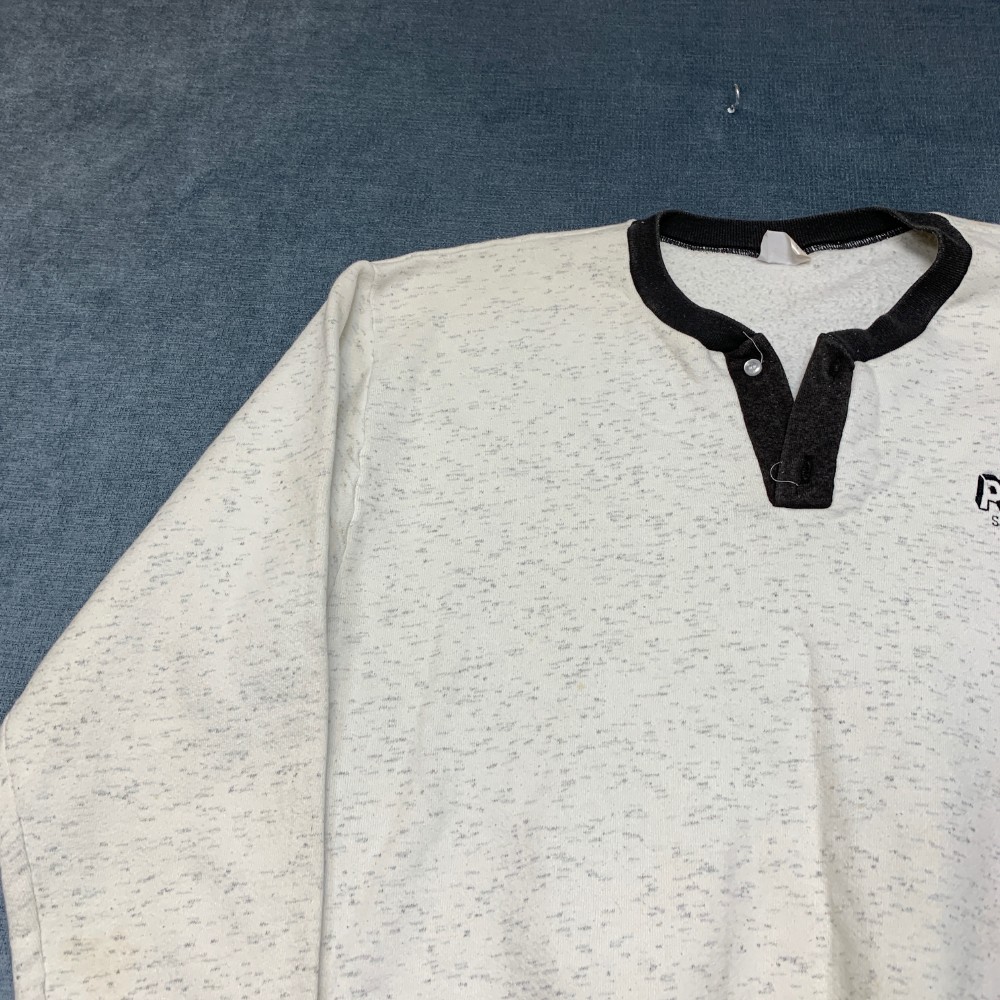 VTG Signature Sportswear Prime Inc Springfield Henley Sweatshirt Men Large White