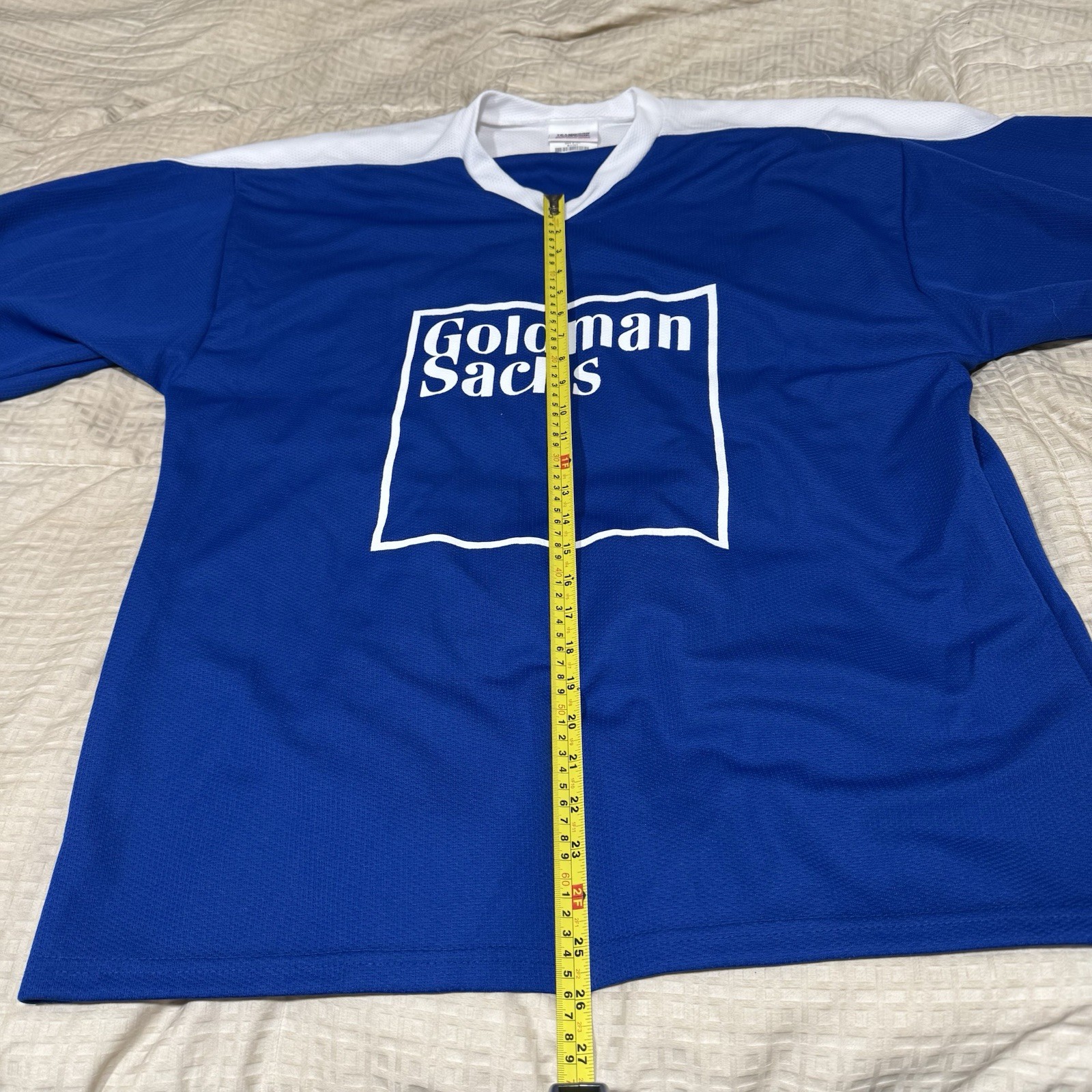 Rare Goldman Sachs Blue & White Hockey Jersey Investment Banking Men’s Size XL