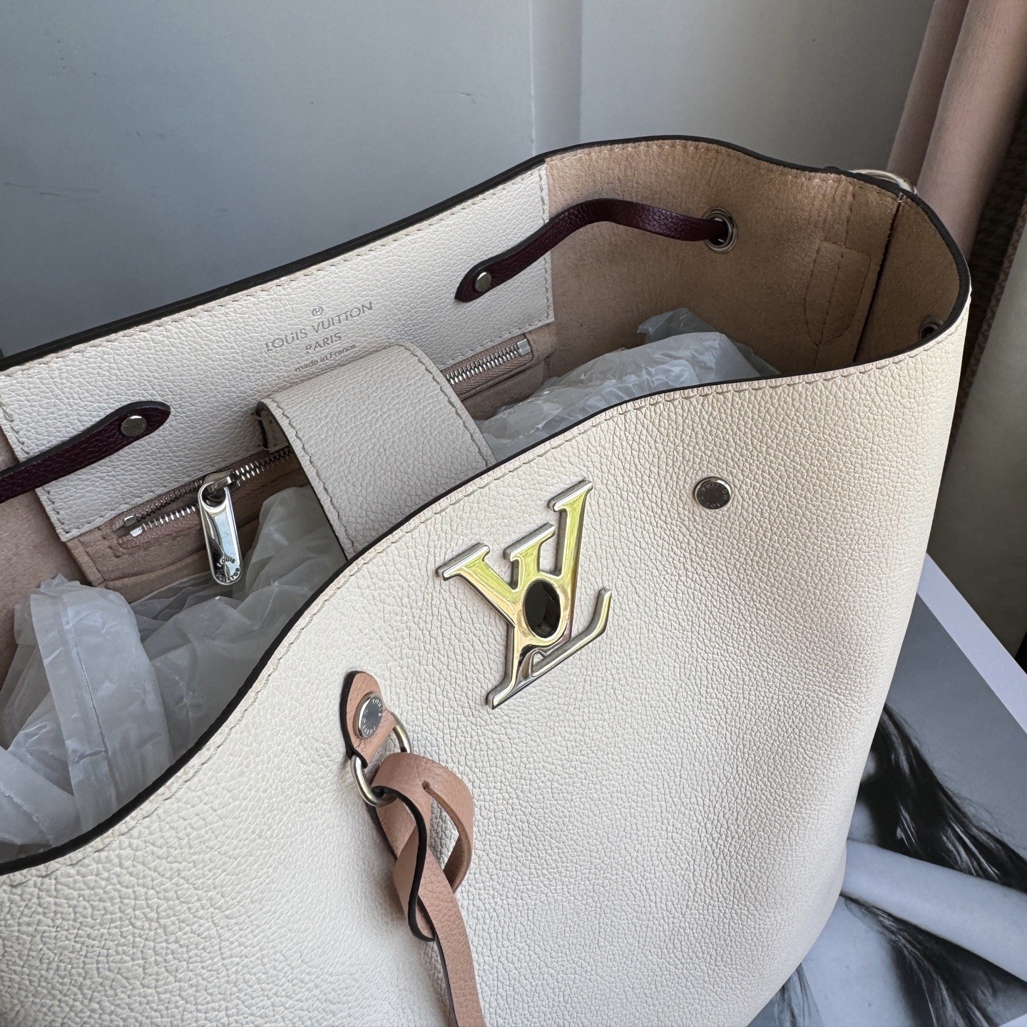 Louis Vuitton Pre-Owned Authentic Bucket Bag Colorblock Silver