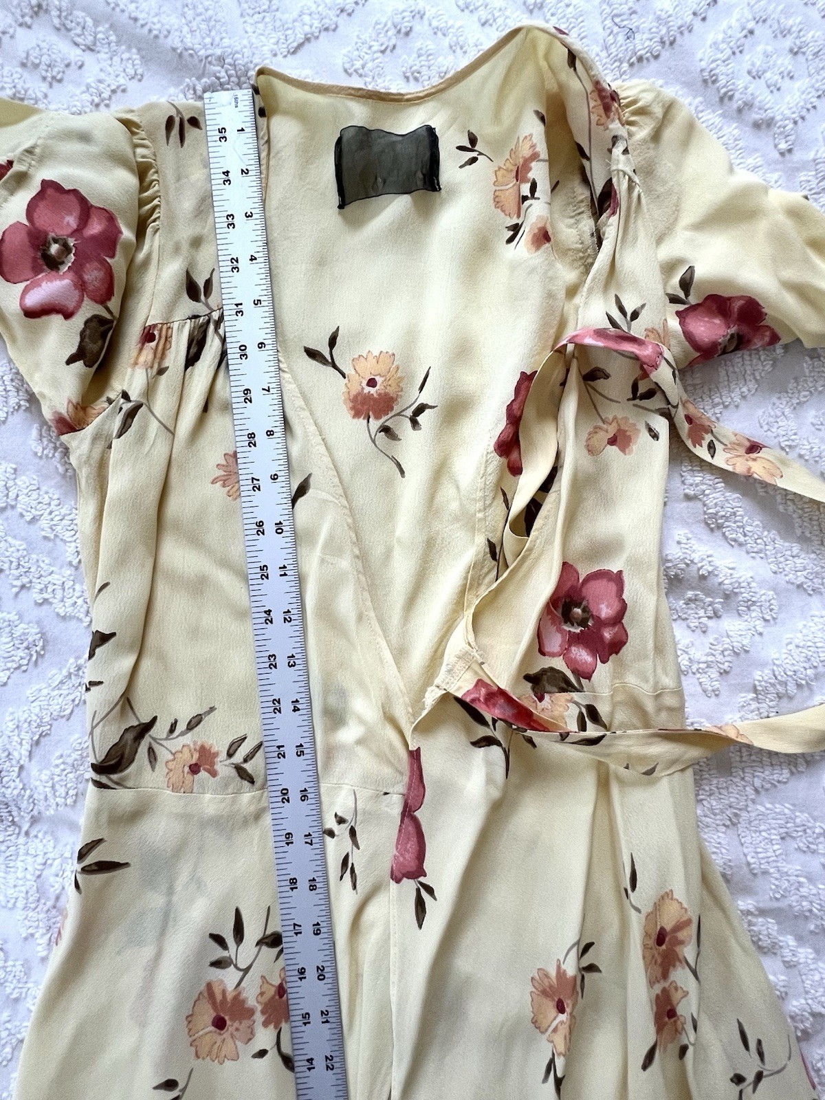 Reformation Yellow Floral Wrap Dress XS Good Condition (See Description)