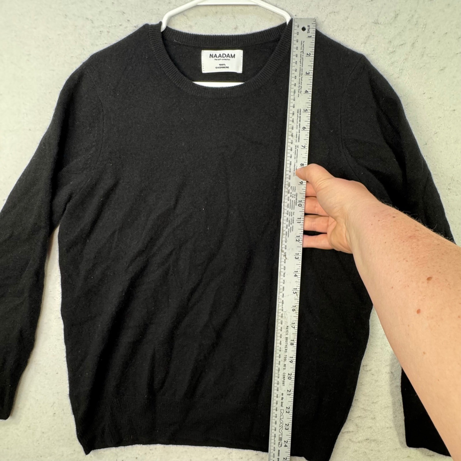 Naadam Cashmere Sweater Womens Large Black Long Sleeve Crew Neck Quiet Luxury