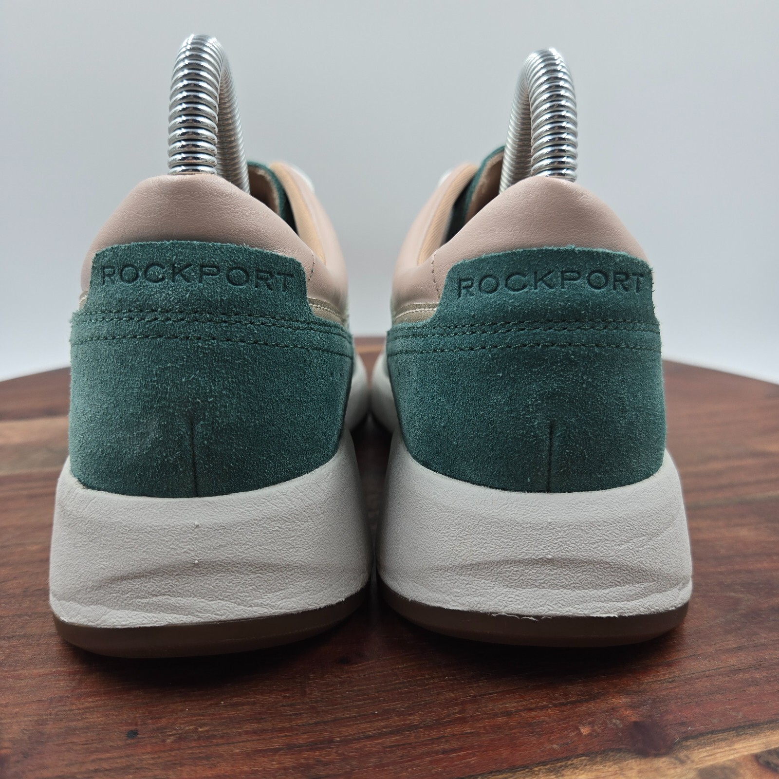 Rockport Trustride Shoes Women’s 5W Wide Green Pink Leather Comfort Sneakers