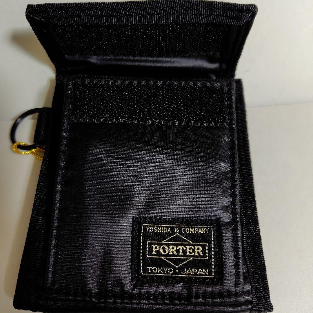 Porter Capsule Wallet Used Damaged Keychain Mesh Pouch Included