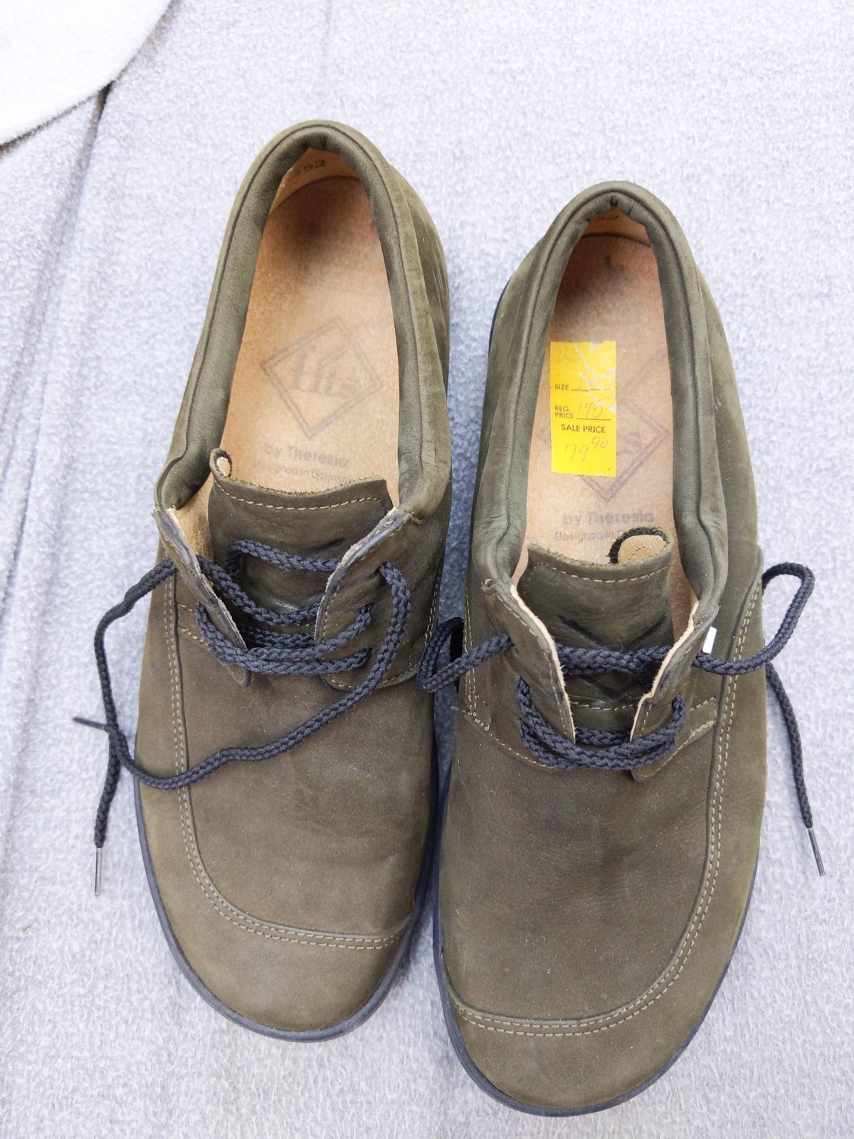 Fits By Theresia Boston Shoes Womens 6 37 Green Nubuck Casual Comfort