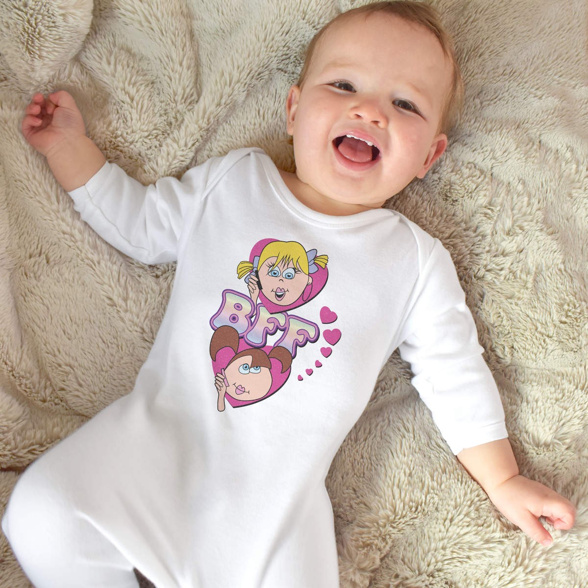 ‘Best Friends Forever’ Baby Romper Jumpsuits / Sleep suits (SS058605)