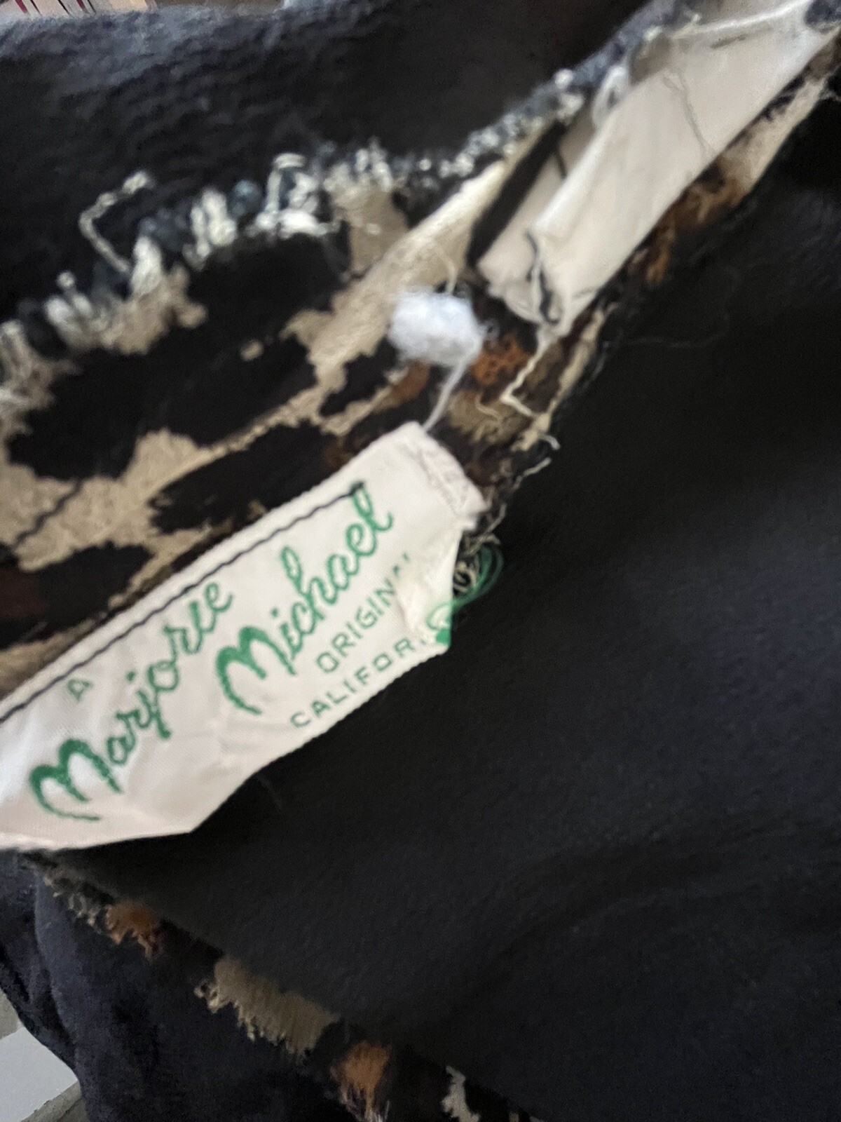 Vintage 50s Marjorie Michael Bullocks Silk Animal Print Dress S