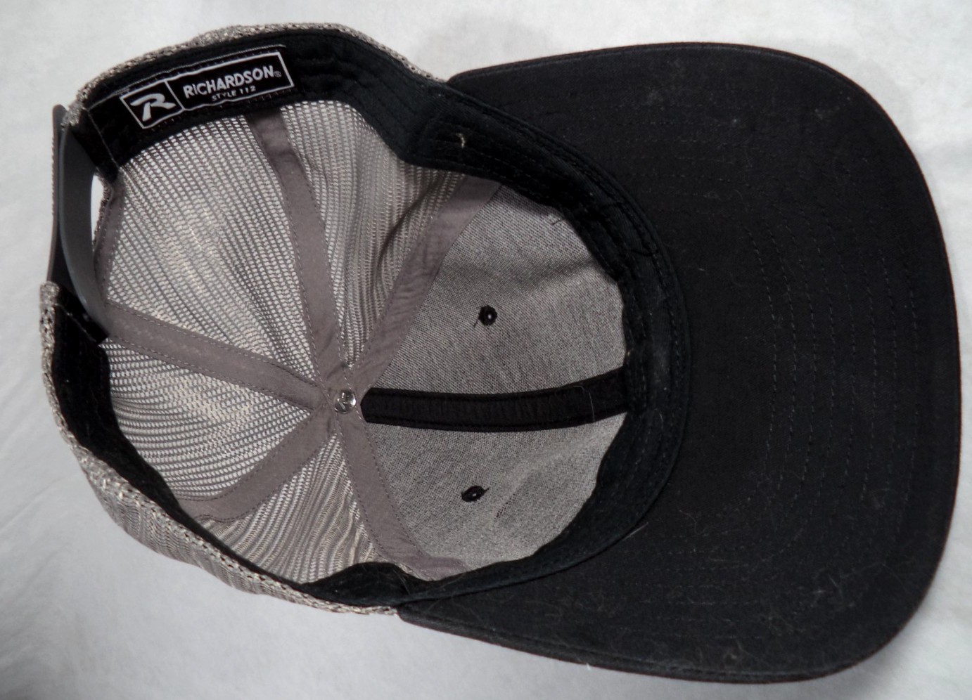 Richardson 112 NHSRA Adjustable Snapback Gray Black Trucker Mesh Cap Hat