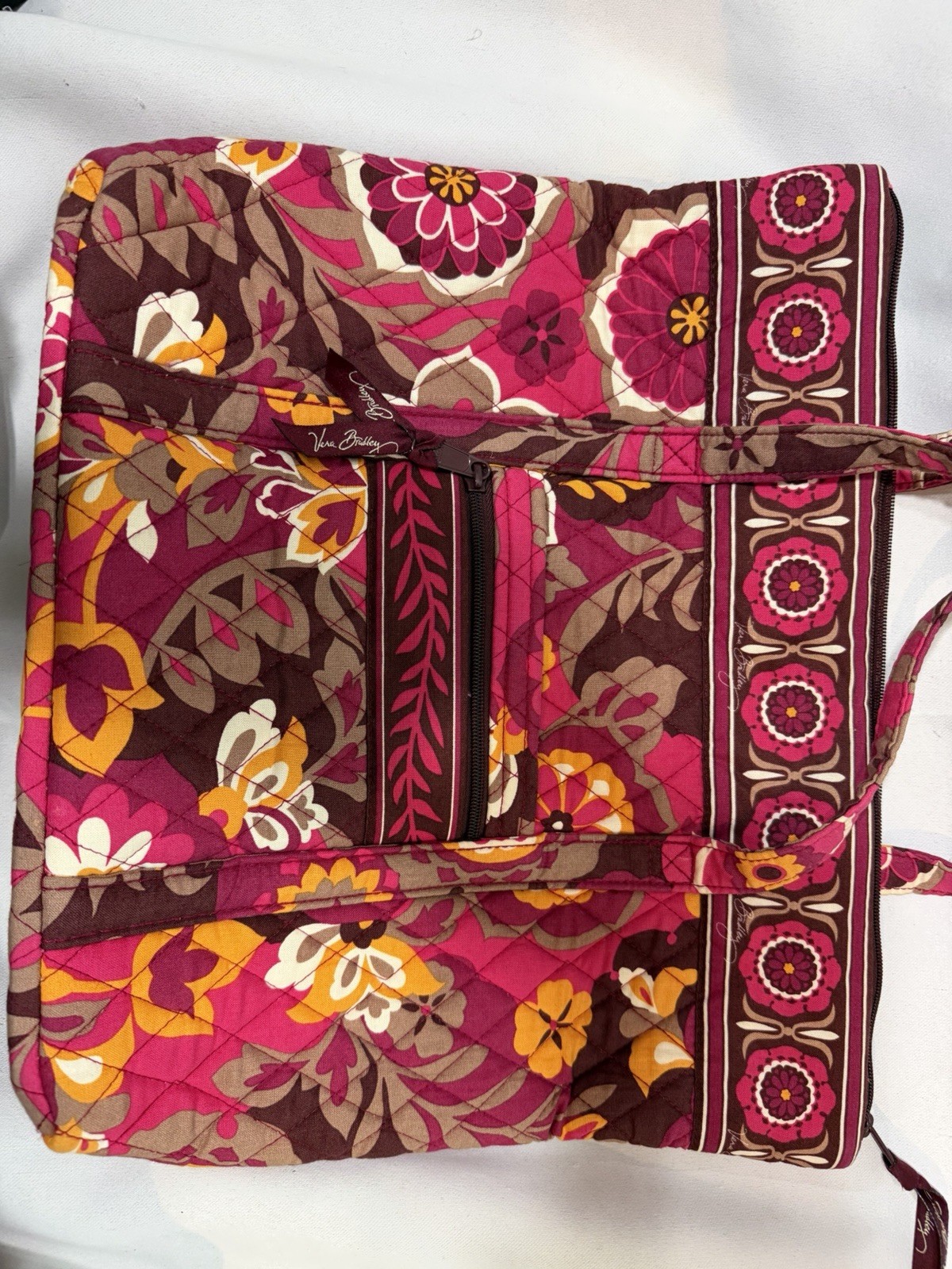 Vera Bradley Medium Shoulder Bag Zipped Compartment, Clean
