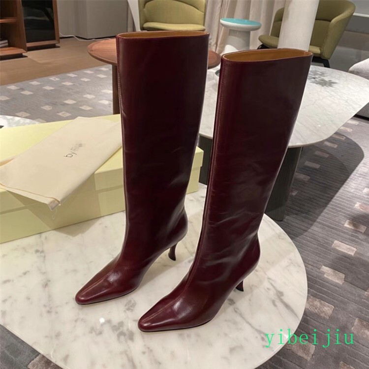 Womens Mid Calf Kitten Heel Boots Pull On Leather Shoes Cowboy Western Plus Size