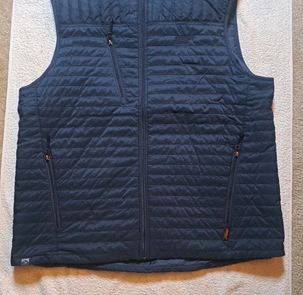Goldman Sachs Quilted Puffer Vest Men XL Blue Finance Storm Creek Employee Tech