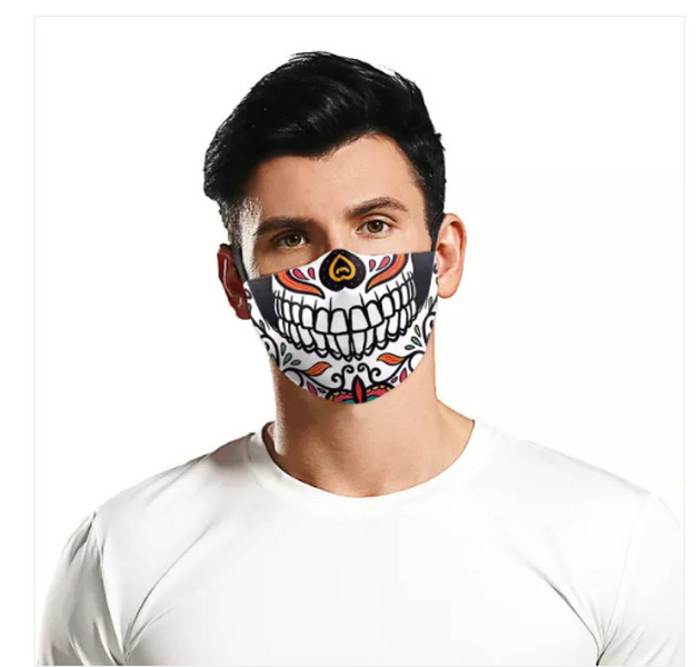 Sugar Skull Face Mask Washable Reusable Biker Halloween US Seller Fast Ship New