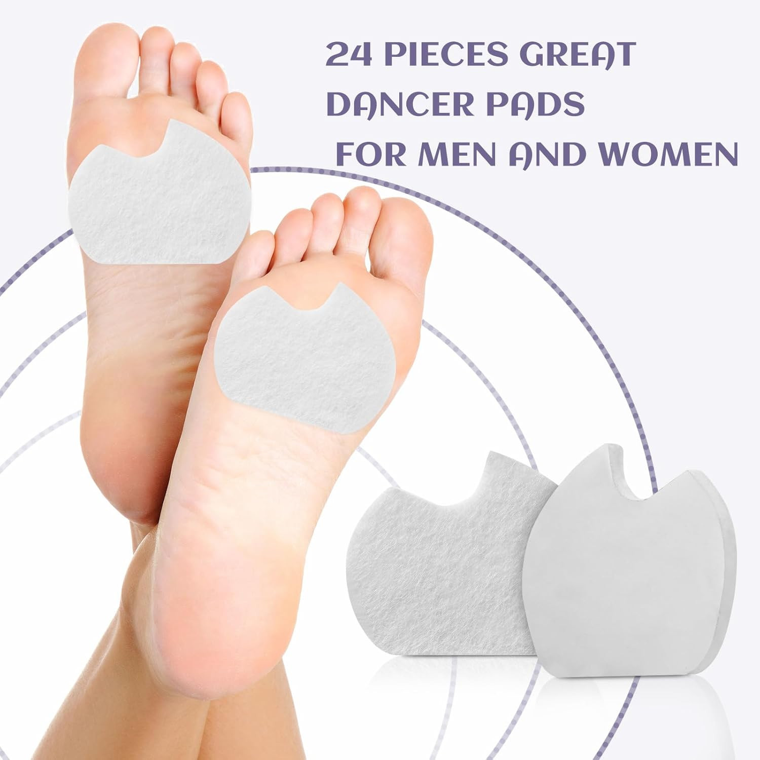 24 Pieces Foot Pads for Dancer Sesamoiditis Pads for Ball of Right Feet Pain Fel