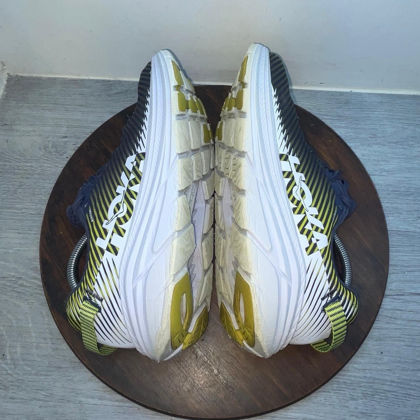 Hoka One Men’s Rincon 2 Road Running Shoes Odyssey Gray White Yellow Size 9.5