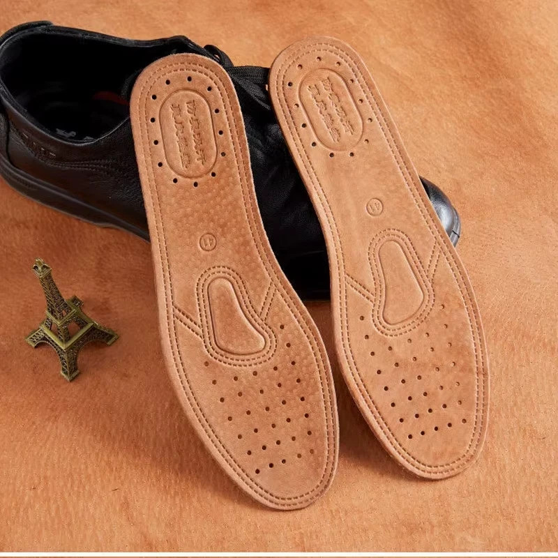 Real Cowhide Insole Leather Shoes Boots Shoe Inserts Soft Breathable Deodorant A