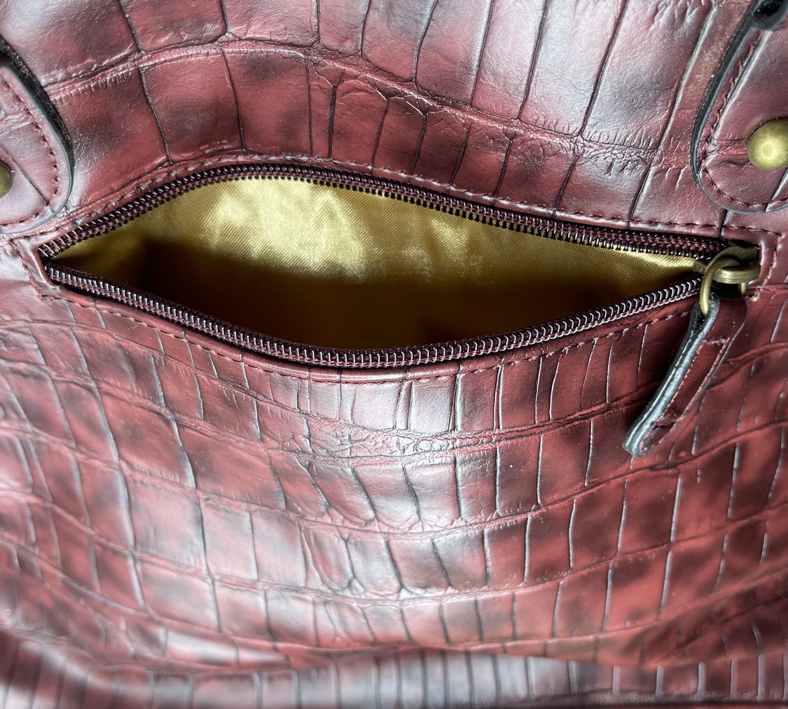 Croc Embossed HandBag By Randolph Duke ~NEW