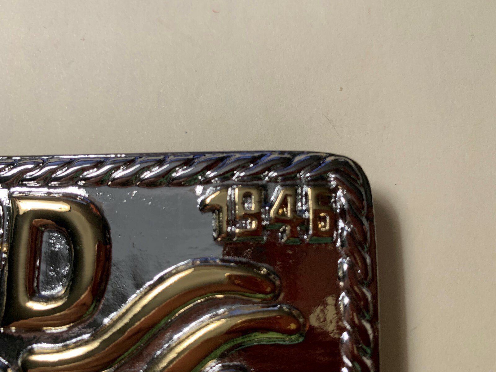John Wayne Gold/Nickel Red River D Belt Buckle 1946 Movie Westerns Howard Hawks