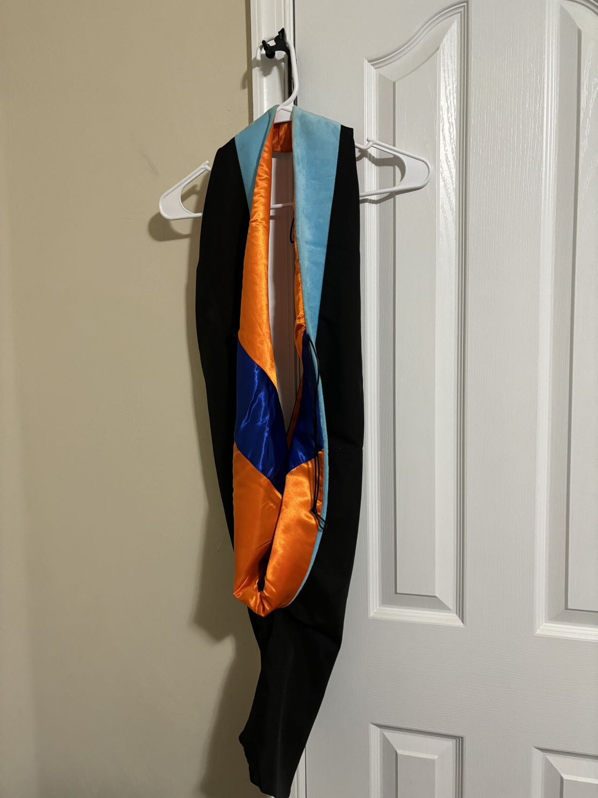 Graduation Master of Education Master Hood M.S. Lightblue Hood-Orange/blue
