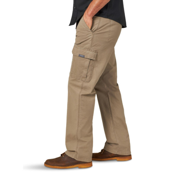 Men’s Wrangler Cargo Pants w/ Stretch Relaxed Fit Brown Tech Pocket CHOOSE SIZE