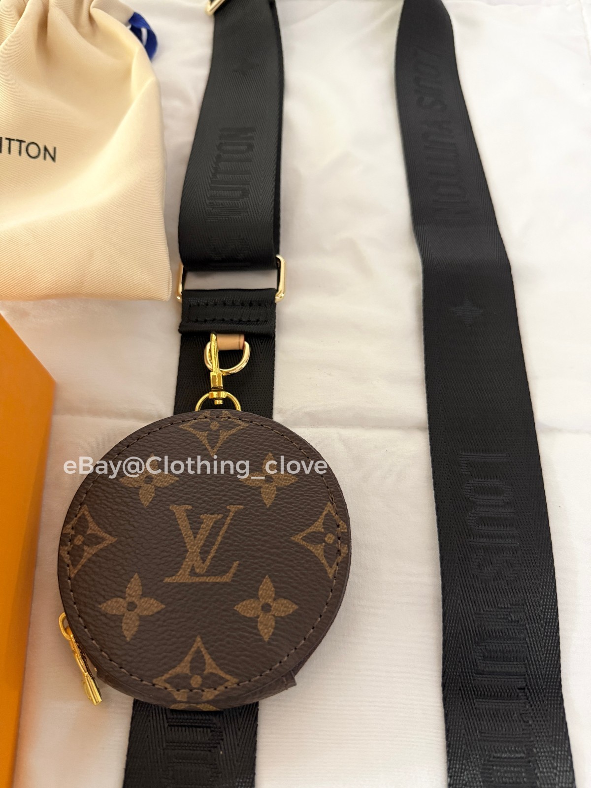Louis Vuitton Shoulder Strap Adjustable Crossbody Shoulder Replacement Black lv