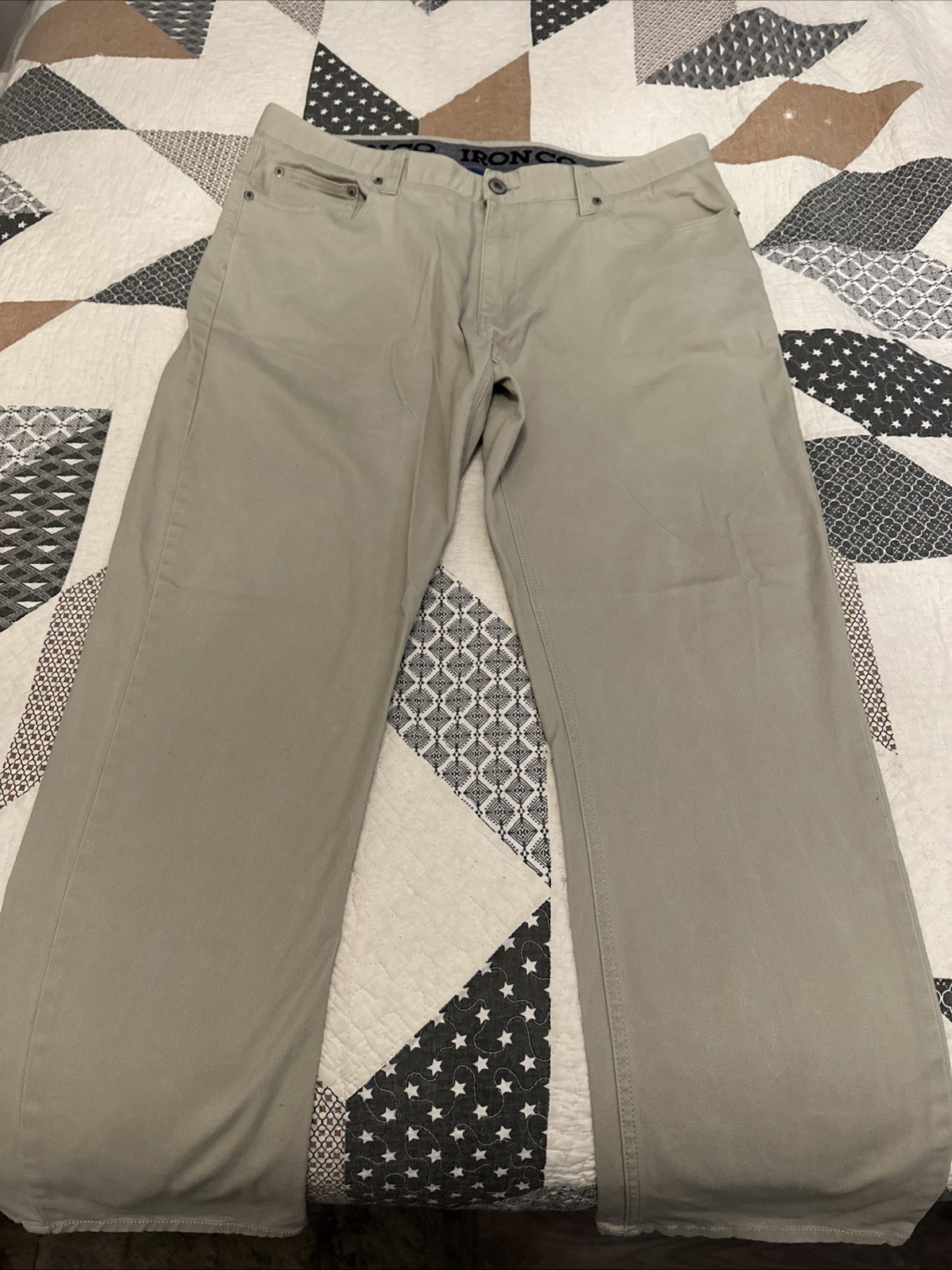 Iron Co. Men’s Patriot Stretch Pants 36×30 Hay Khaki Classic Comfort Straight