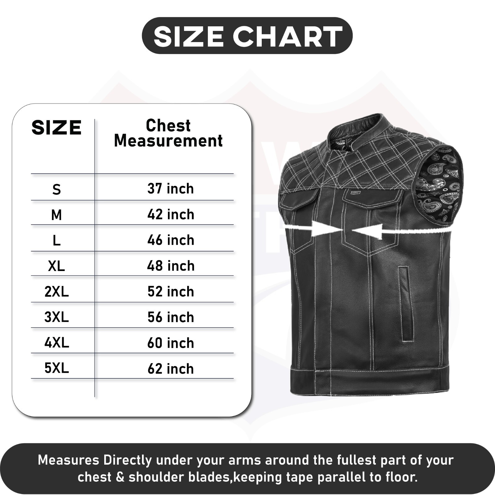 HL11693SPTWHT WHITE Black Men Cross Stitch Club Leather Vest