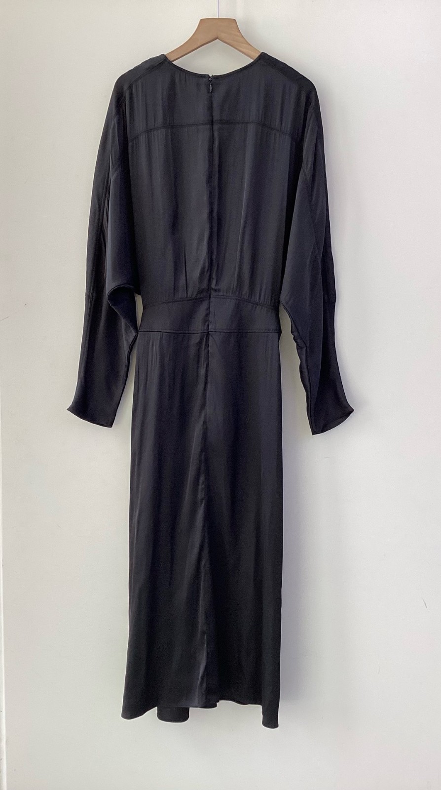 Women Zadig & Voltaire Queen V-Neck Slim Fold Raglan Long Sleeves Dress SML