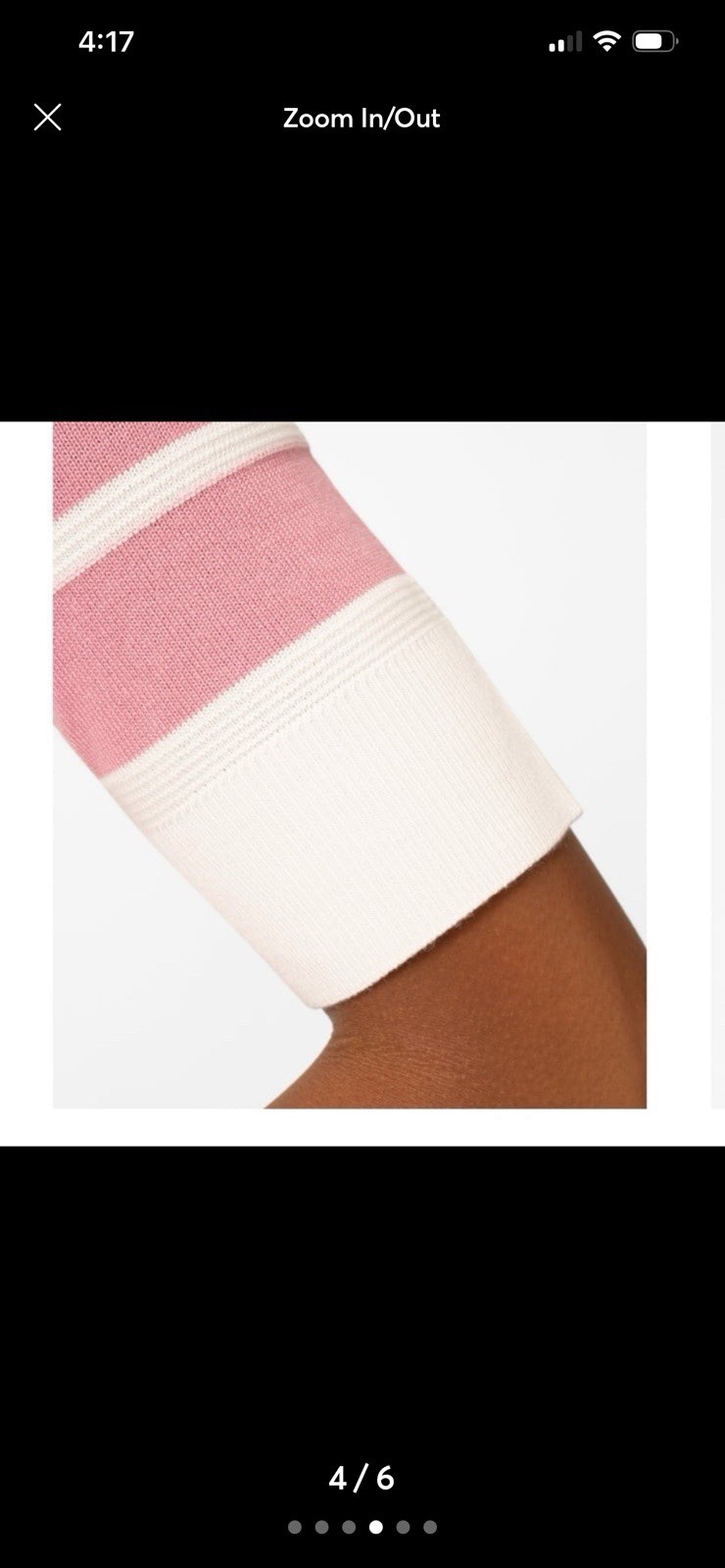 NWT Melissa Paige Women’s Petite Textured Stripe V Neck Top Pink &white Size PM